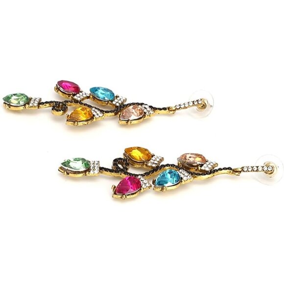 🆕 Women Pink Christmas Dangle Earrings Colorful Light Bulb Tree Drop Jewelry - Picture 6 of 7